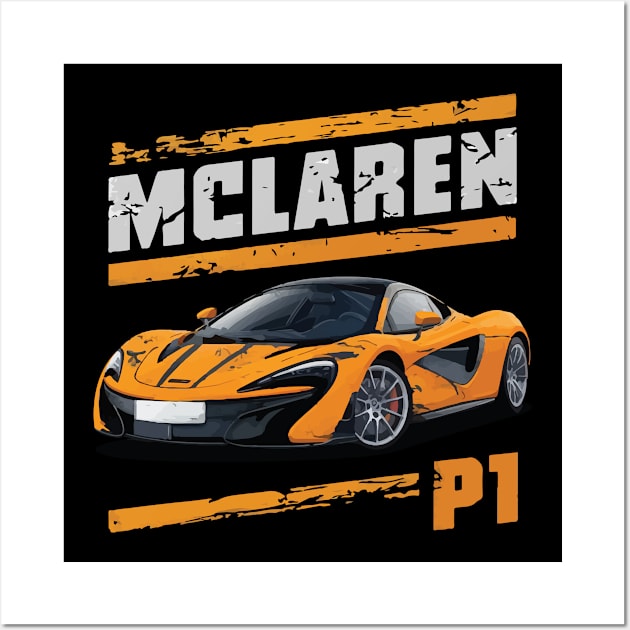 McLaren P1 Vintage Car Wall Art by Cruise Dresses